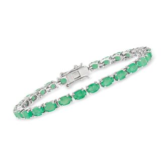 Ross-Simons Emerald Tennis Bracelet in Sterling Silver