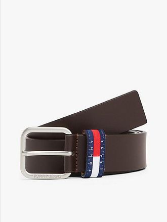Tommy Hilfiger Ryan Logo Keeper Leather Belt