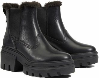 Timberland Chelseaboots TIMBERLAND Everleigh BT Wrm Ln Chls, Damen, Gr. 41,5, schwarz, Leder, Schuhe Chelseaboots, Stiefelette, Winterschuhe, Ankle Boots