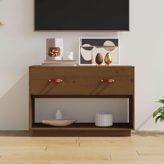 vidaXL Vidaxl - Mueble De Tv Madera Maciza De Pino Marr&oacute;n Miel 90x40x60 Cm