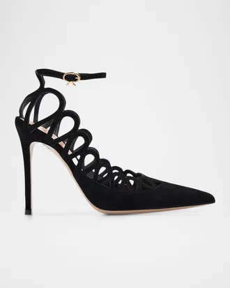 Gianvito Rossi 105mm Cutout Suede Pumps