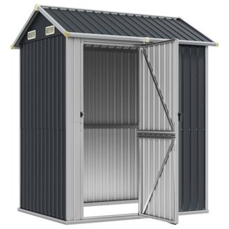 Berkfield Home Garden Shed Anthracite 192x152.5x237 cm Galvanised Steel in Dark Grey