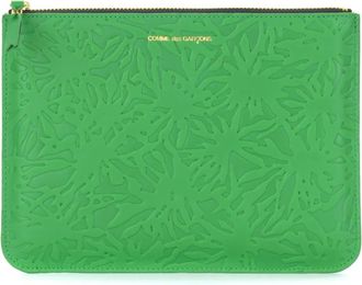 Comme Des Gar&ccedil;ons Embossed Forest Portemonnee - Dames - Clutches - Groen - ONE Size - Leer - Tassen