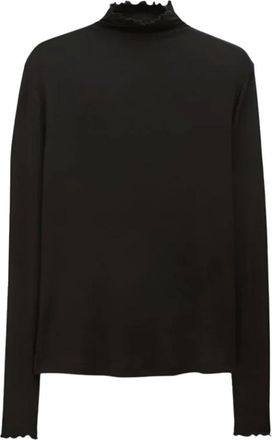 Filippa K Tops, Dames, Zwart, M, Wol, Sheer Wool Mock Top