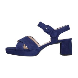 Gabor Schoenen, Dames, Blauw, 40 1/2 EU, Su&egrave;de, Blauwe Su&egrave;de Sandalen met Kruisbandjes