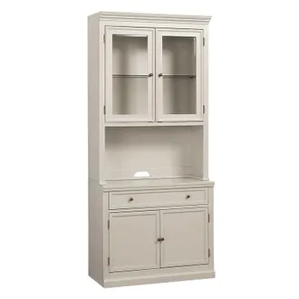 Ballard Designs Tuscan Cabinet & Hutch with Doors - Taupe - Ballard Designs