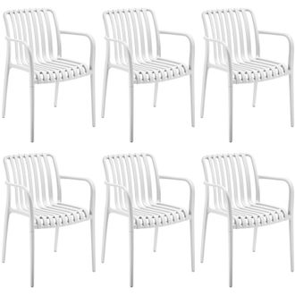TecTake Garden Chairs Alcudia in Cream | Size: 6 Person