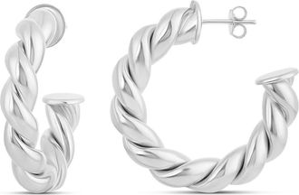 SHYMI Twist Hoop Earrings in Silver at Nordstrom