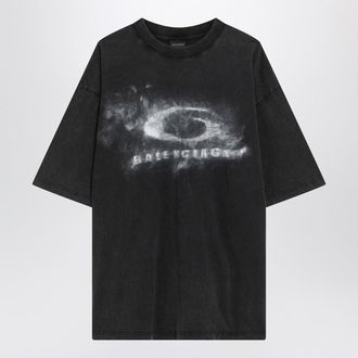 Balenciaga Black Faded Crayon Loop Oversize T Shirt