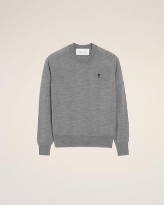 Ami Grey Wool Crewneck Ami De Coeur Sweater Grey - XXL - for Men