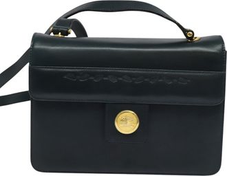 Burberry Navy Leather Shoulder Bag (Pre-Owned)