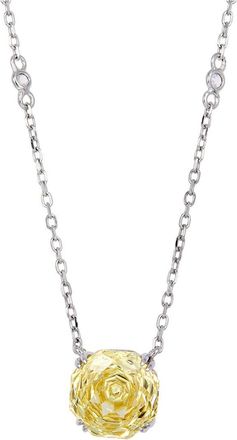 Savvy Cie Jewels Silver Cz Pendant Necklace