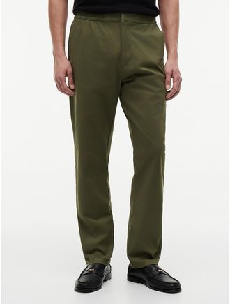 Tommy Hilfiger Mens Elastic-Waist Dobby Pant - Green - XXXL