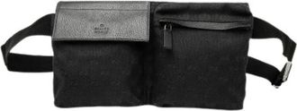 Gucci Pre-owned Belt Bags, female, Black, Size: ONE SIZE Pre-owned GG Canvas Double Pocket
