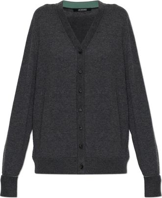 Jacquemus Cashmere Cardigan Pablo - Dames - Cashmere truien - Grijs - 2XS - Kasjmier - Truien & Vesten