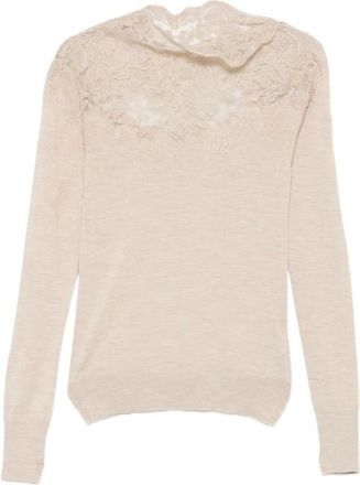 Ermanno Scervino Jersey de cuello alto - Knitwear - Mujer - Beige - S