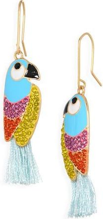 Leith Parrot Drop Earrings in Blue Multi- Gold at Nordstrom Rack