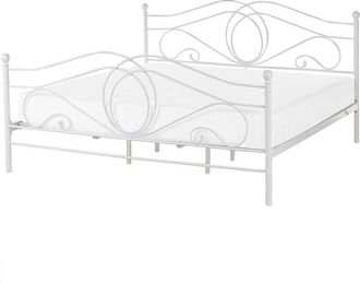 Beliani Bed Metal LYRA 180 x 200 cm (EU Super King) White