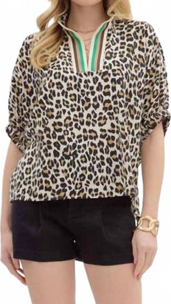 Entro Leopard Print Blouse In Beige