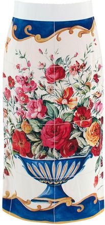 Dolce & Gabbana Dolce& Gabbana Mosaic Print Cream Midi Skirt Size XXS