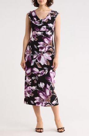 Connected Drape Neck Midi Dress in Plum at Nordstrom Rack, Size 10