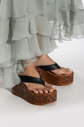 Chlo&eacute; Wedge Sandals, Womens, Brown