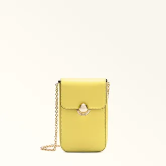 Furla Sfera Vertical Crossbody S Museum Yellow Yellow Sidney Calf Leather Woman