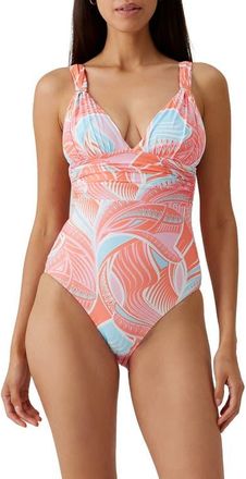 Melissa Odabash Panarea Shirred One-Piece Swimsuit in Cosmic at Nordstrom, Size 12