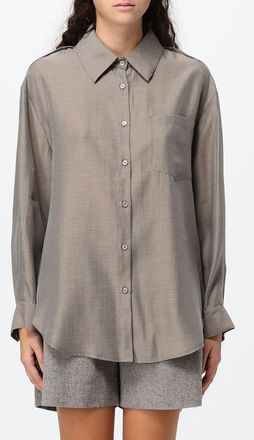 Eleh Classic Viscose Blend Shirt with Long Sleeves and a Patch Pocket