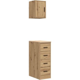 vidaXL Armarios 2 Uds Para Garaje Madera Ingenier&iacute;a Artesanal Roble Vidaxl