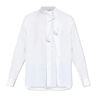 Kenzo Formal Shirts, male, White, Size: S Bow Collar Shirt