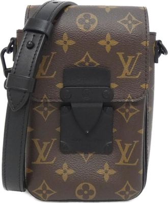 Louis Vuitton Monogram Macassar Black Marron Coated Canvas Shoulder Bag (Pre-Owned)