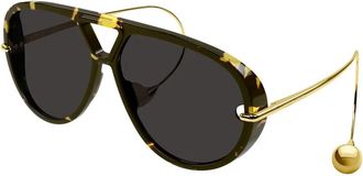 Bottega Veneta Drop Aviator zonnebril - Dames - Zonnebrillen - Bruin - 63 MM - Accessoires
