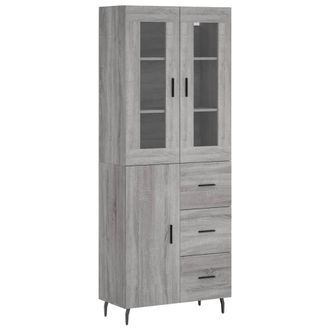 Berkfield Home Highboard Grey Sonoma 69.5x34x180 cm Engineered Wood