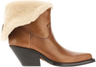 Chlo&eacute; Stivaletti Azelan in pelle e montone - - Shoes - Donna - Marrone - 36 EU