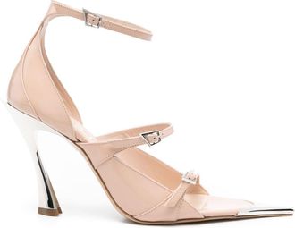 MUGLER 105 mm geborstelde sandalen - Beige