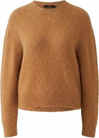 Oui Round-neck Truien - Dames - Ronde hals truien - Bruin - M - Wol - Truien & Vesten