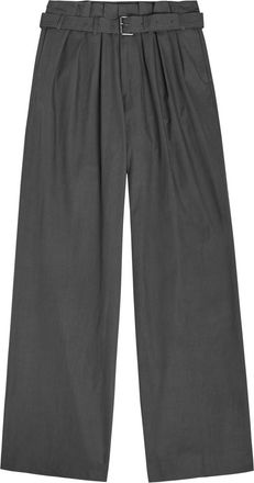 Dries Van Noten Preach Wide-leg Cotton Trousers - Dark Grey - 52 (W36 / XL)