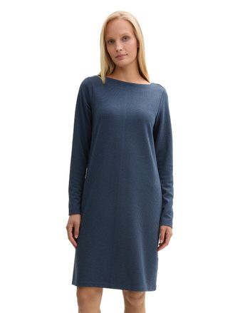 Tom Tailor Midikleid TOM TAILOR, Damen, Gr. 34, N-Gr, blau (colony blau schwarz), Web, Obermaterial: 66% Polyester, 32% Viskose, 2% Elasthan, kariert, gerade kni
