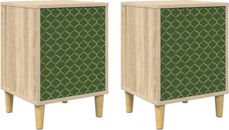vidaXL Mesa De Noche Geleen 2 Uds. Roble Sonoma 36 X 33 X 50 Cm Vidaxl