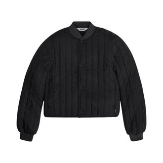 Rains Zwarte Bomberjack Lichtgewicht Nylon - Dames - Zomerjassen - Zwart - L - Nylon - Jassen