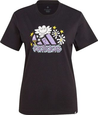 adidas (WMNS) adidas Doodle Graphic T-Shirt Asia Sizing Black IJ7327