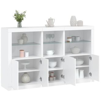 vidaXL Aparador Con Luces Led Blanco 162x37x100 Cm Vidaxl