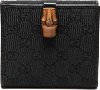 Gucci Pre-owned Gucci GG Canvas and Leather Bamboo Compact Wallet Ladies OKUV2NDE6M4976B3