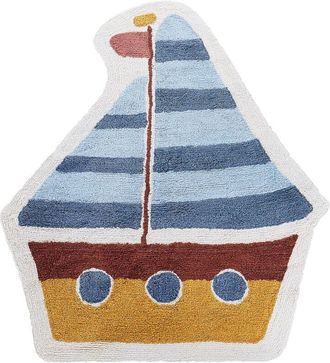 Beliani Beliani - Tappeto in cotone rotondo ø 120 cm per bambini motivo decorativo nave multicolore Speti