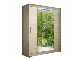 Mirjan24 Mobilier1 - Armario Closico 132, Roble Sonoma, 200x150x58cm, Puertas De Armario: Correderas, N&uacute;mero De Estantes: 0, Led