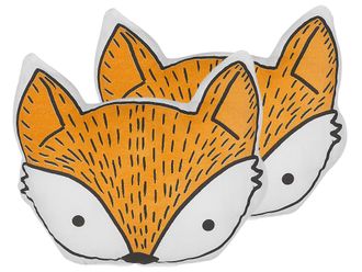 Beliani Beliani - Conjunto De 2 Cojines Infantiles De Algod&oacute;n Naranja 50 X 40 Cm Forma De Zorro Decorativo Habitaci&oacute;n De Ni&ntilde;os Estampado Animal Vadodara