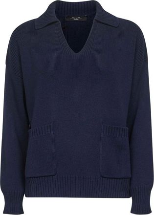 Max Mara Maglione con scollo a V - Blu
