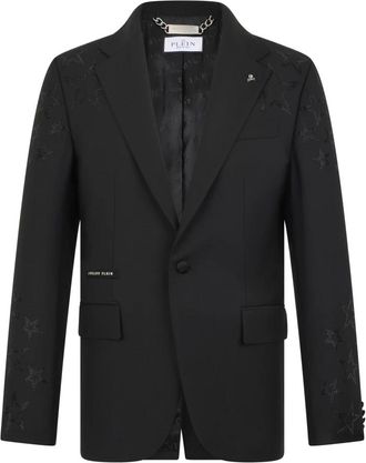 Philipp Plein Blazer Gigolo Fit Stars Stones - Heren - Blazers - Zwart - 2XL - Wol - Jassen
