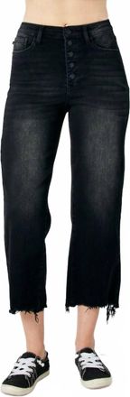 Judy Blue High Waist Destroy Raw Hem Crop Jeans In Blue